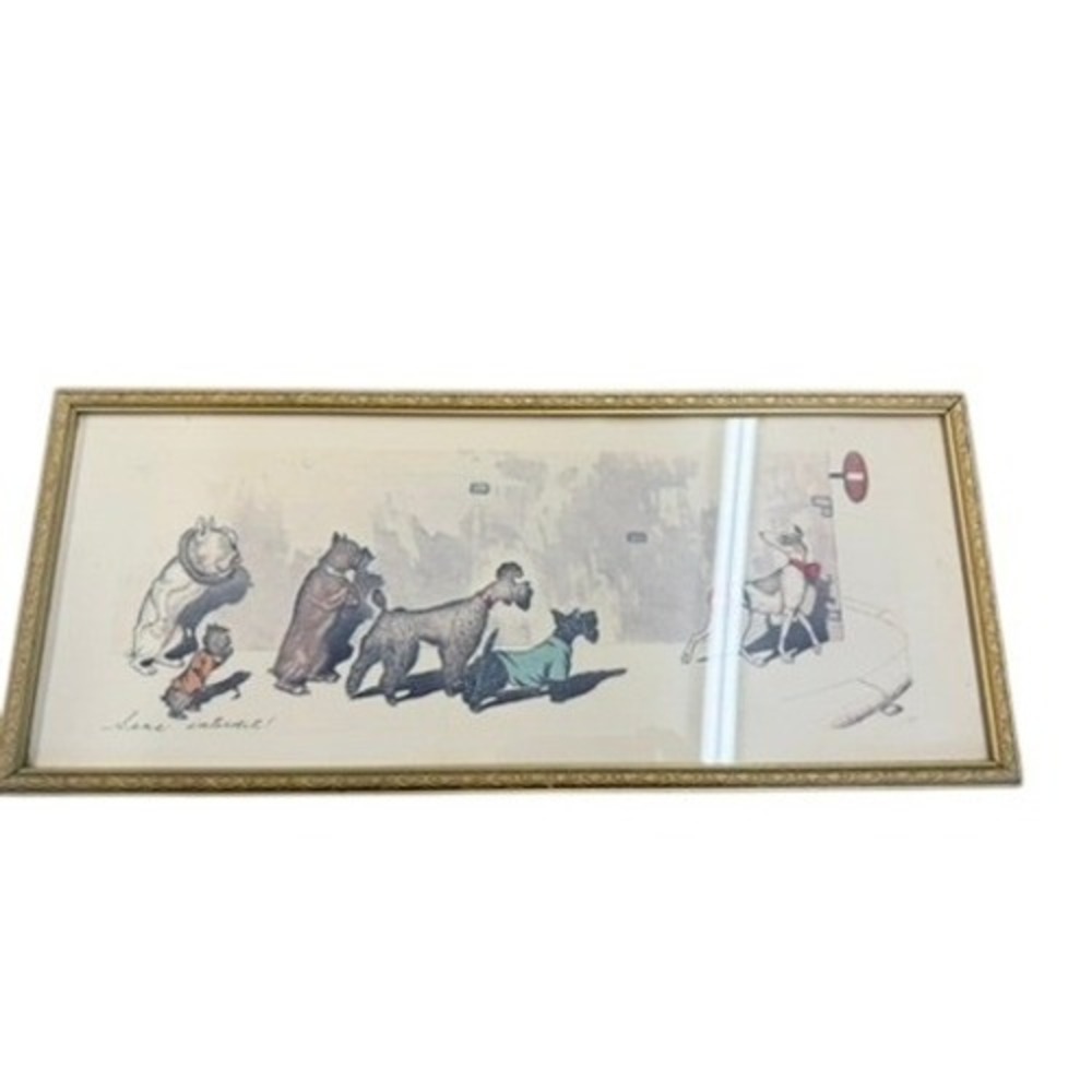 Boris O'Klein Sens Interdit Dirty Dogs of Paris Framed Lithograph Print RARE! - Picture 10 of 12